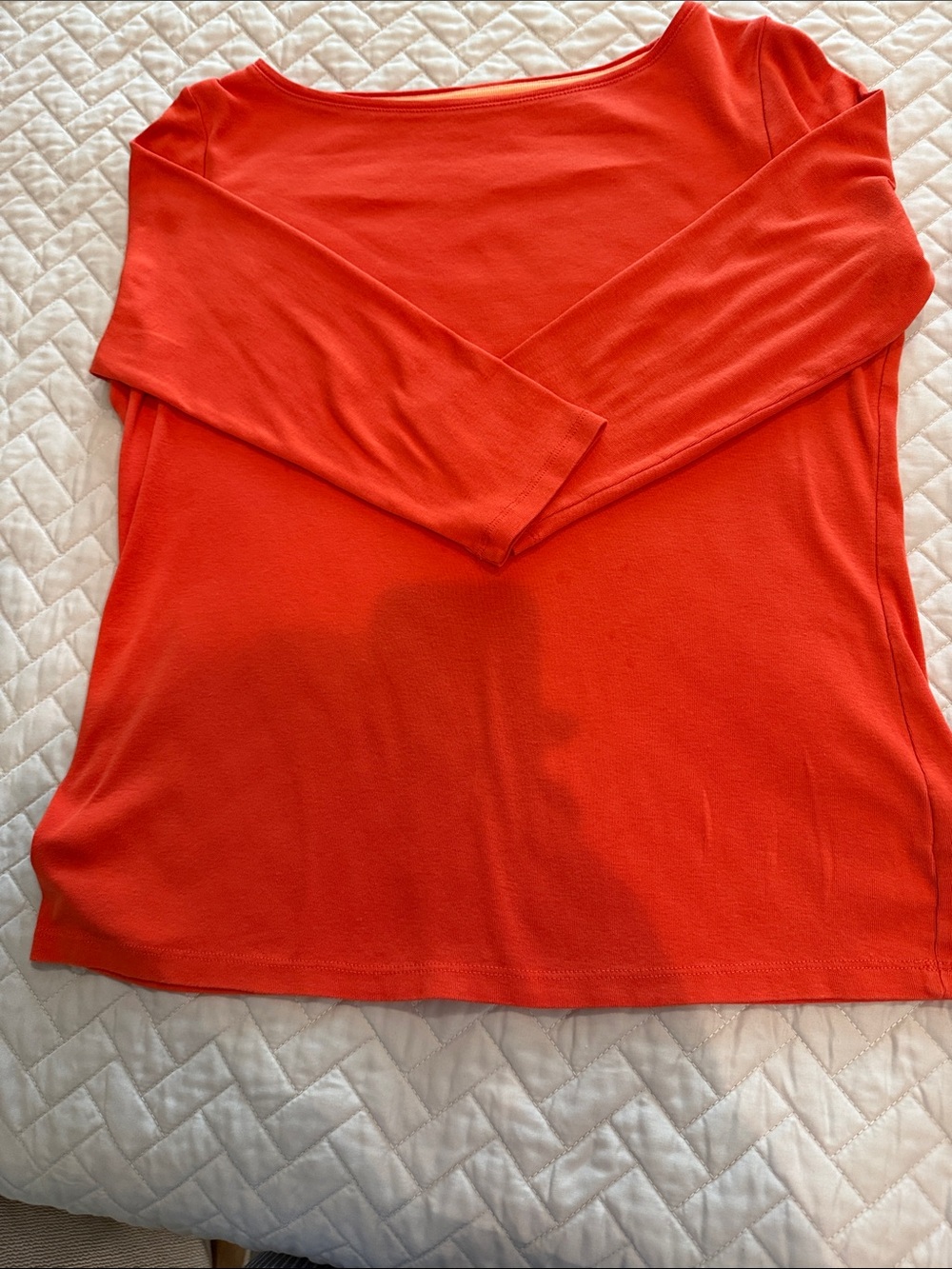 Talbots Women’s Boatneck Long-Sleeve Tee in Bright Orange